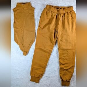 171-Good American Mustard Set Bodysuit+ Jogger